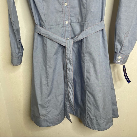 PENDLETON Blue Gingham Shirt Dress Cotton Belted Long Sleeve Western Size 4 NWT - Picture 6 of 15